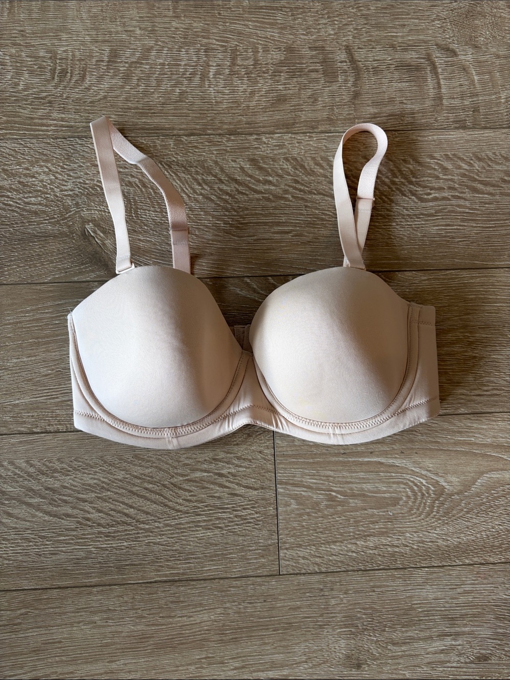 Light Nude Strapless T-Shirt Bra with Underwire Support